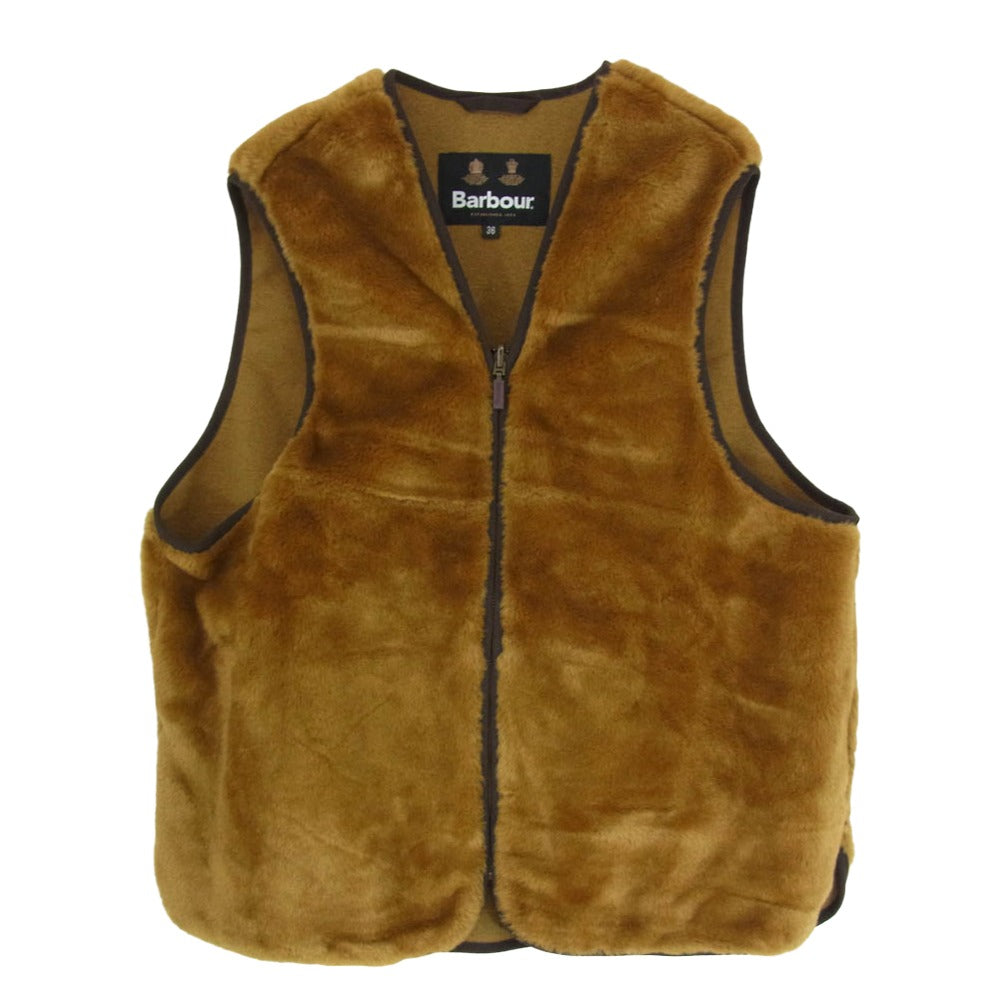 Barbour バブアー 232MLI0053 ADAM ET ROPE アダムエロペ 別注 ファーライナ― ジップアップ ベスト ブラウン系 36【中古】