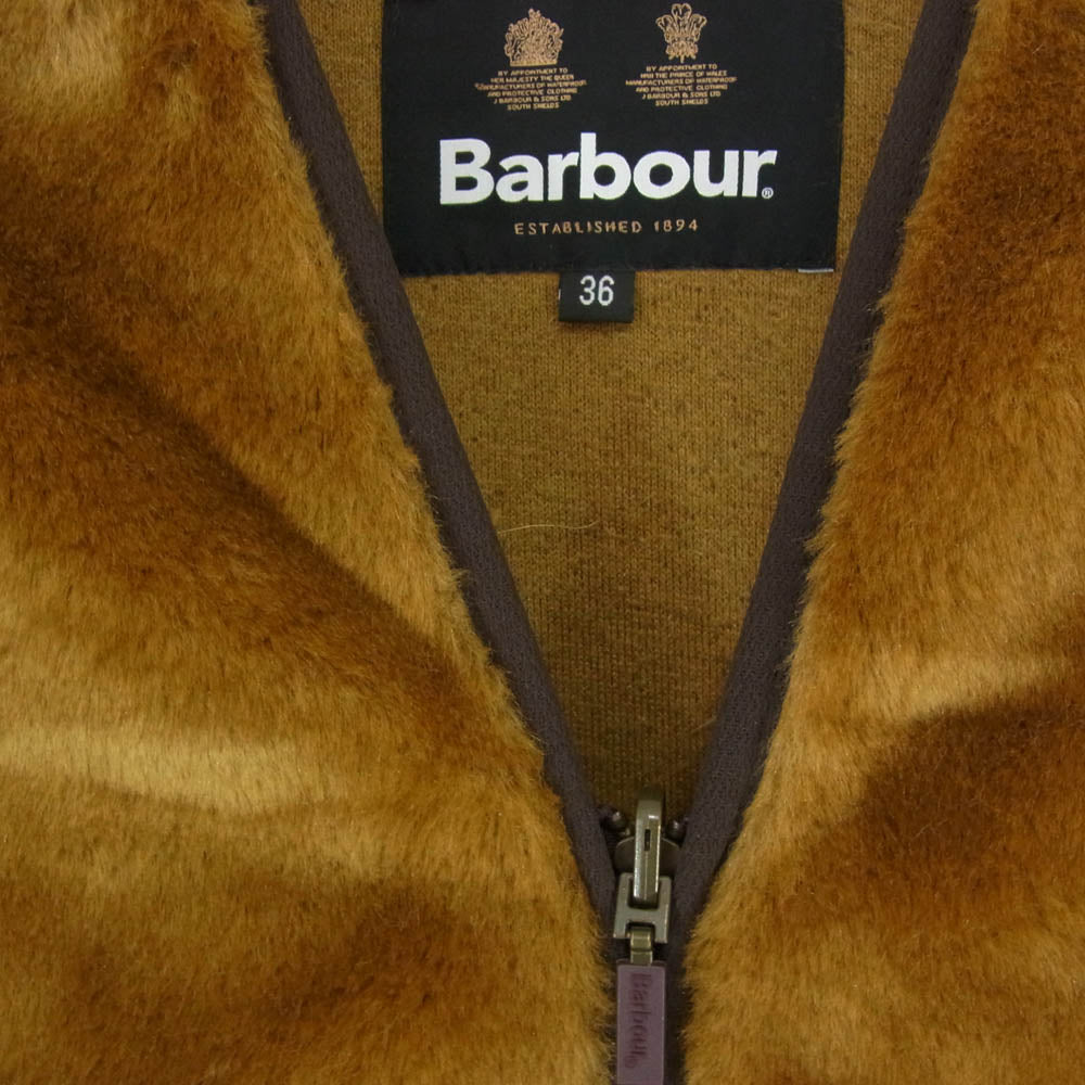 Barbour バブアー 232MLI0053 ADAM ET ROPE アダムエロペ 別注 ファーライナ― ジップアップ ベスト ブラウン系 36【中古】