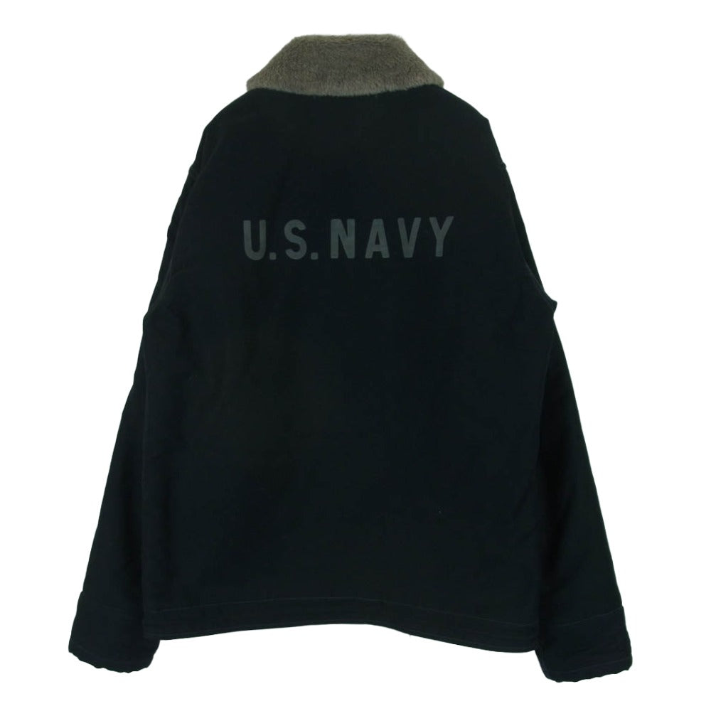 Buzz Rickson's バズリクソンズ BR12030 US.NAVY N-1 デッキ ジャケット コットン ウール アルパカ ブラック系 40【中古】