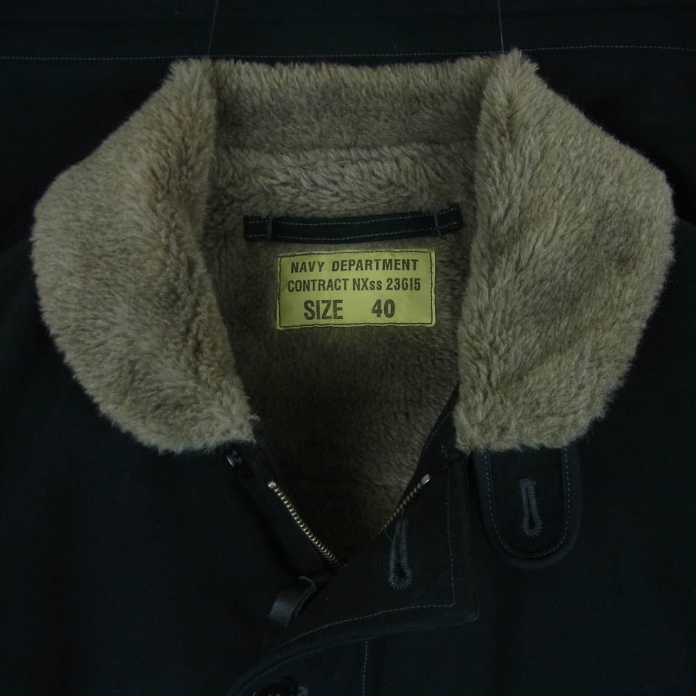 Buzz Rickson's バズリクソンズ BR12030 US.NAVY N-1 デッキ ジャケット コットン ウール アルパカ ブラック系 40【中古】