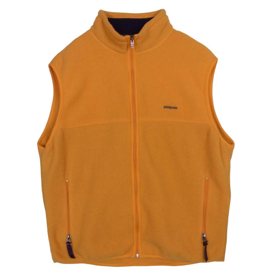 patagonia パタゴニア 90s USA製 シンチラ フルジップ フリース ベスト イエロー系 L【中古】