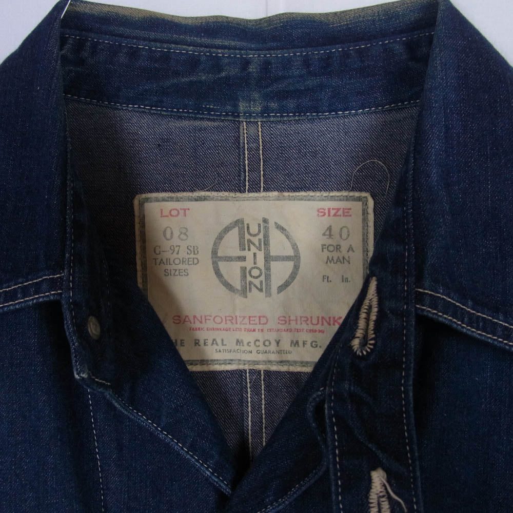 The REAL McCOY'S ザリアルマッコイズ LOT08 UNION C-97 デニム カバーオール インディゴブルー系 40【中古】