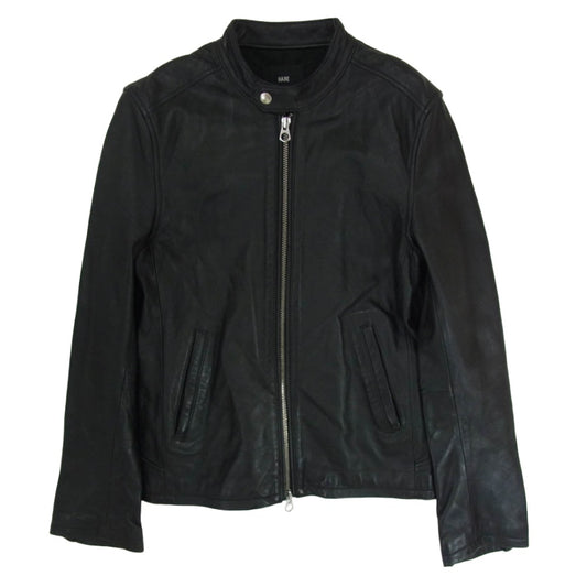 HARE ハレ HA030003N9 羊革 シープレザー シングル ライダースジャケット ブラック系 L【中古】