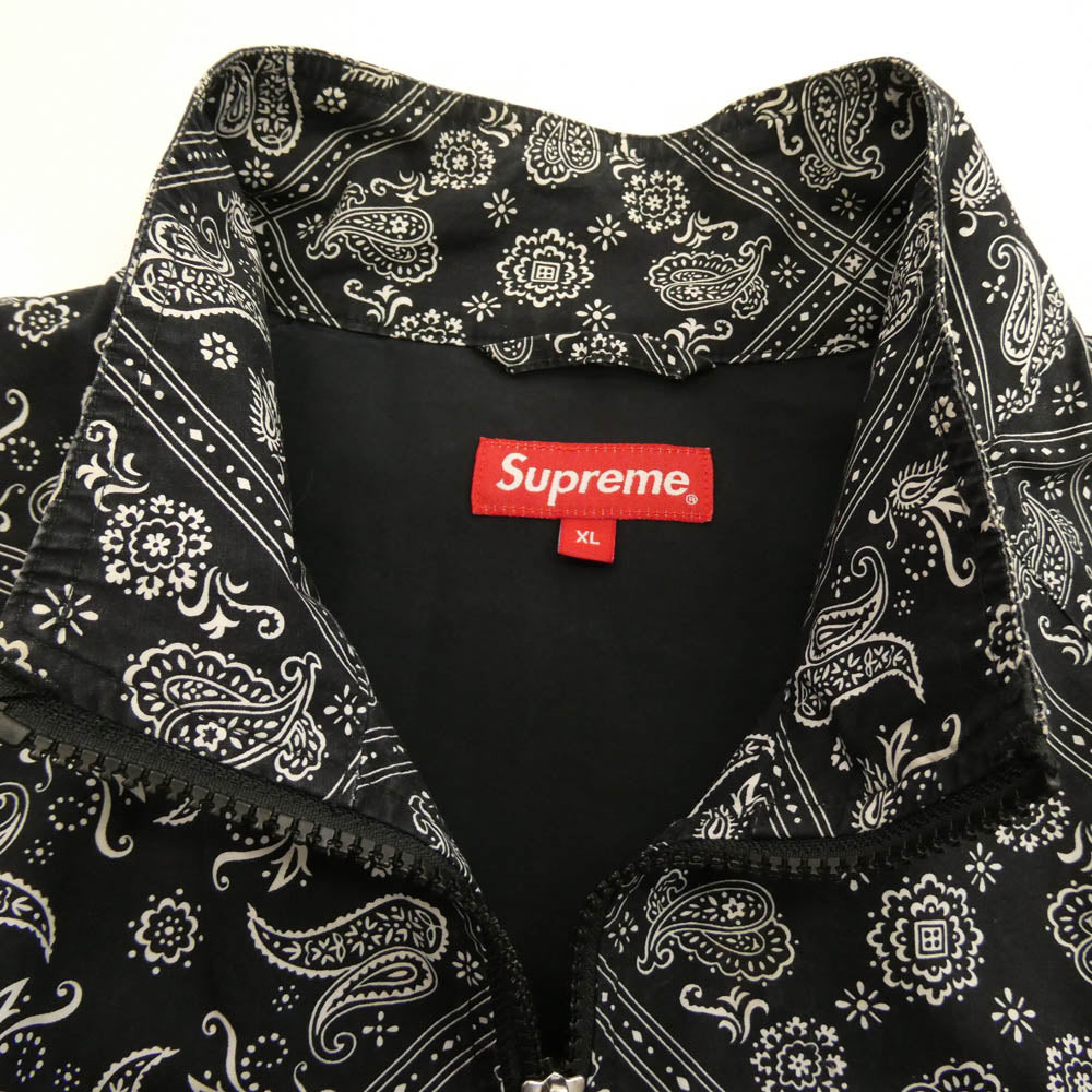 Supreme シュプリーム 18SS Bandana Track Jacket バンダナ ペイズリー トラックジャケット ブラック系 XL【中古】