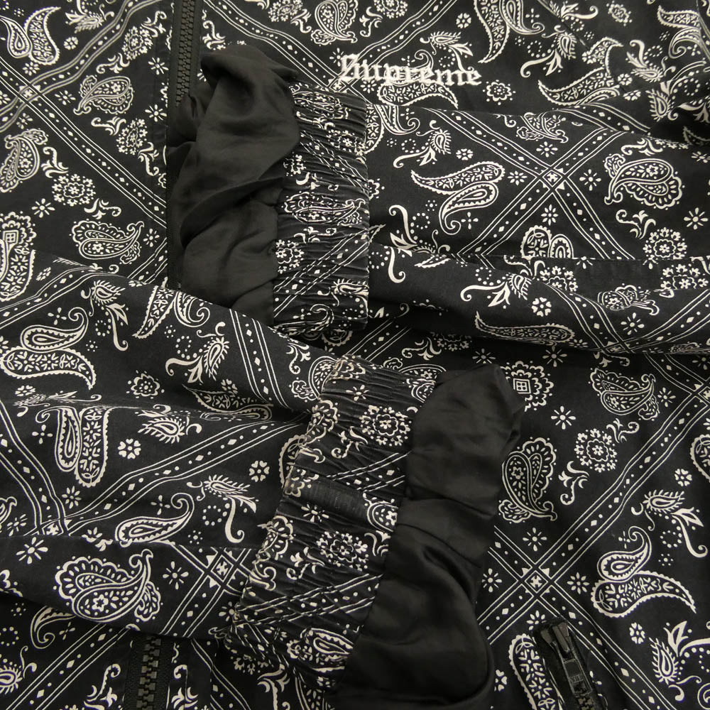Supreme シュプリーム 18SS Bandana Track Jacket バンダナ ペイズリー トラックジャケット ブラック系 XL【中古】