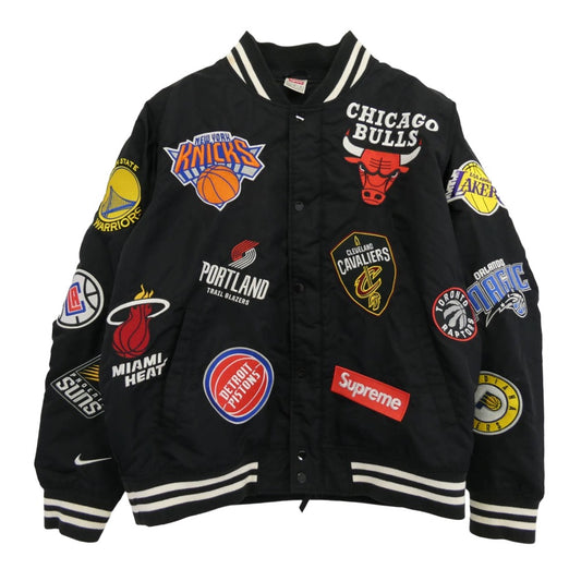 Supreme シュプリーム 18SS NIKE ナイキ NBA Teams Warm-Up Jacket ウォームアップ ジャケット ブルゾン スタジャン ブラック系 L【中古】