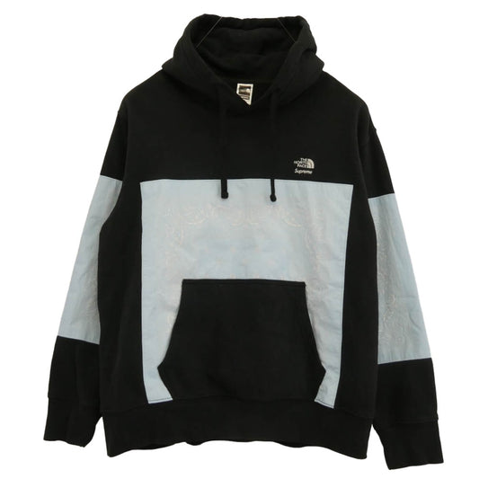 Supreme シュプリーム 22SS NT022081 ×THE NORTH FACE Bandana Hooded SweatShirt ノースフェイス バンダナ フーデッド スウェット シャツ ブラック系 XL【中古】