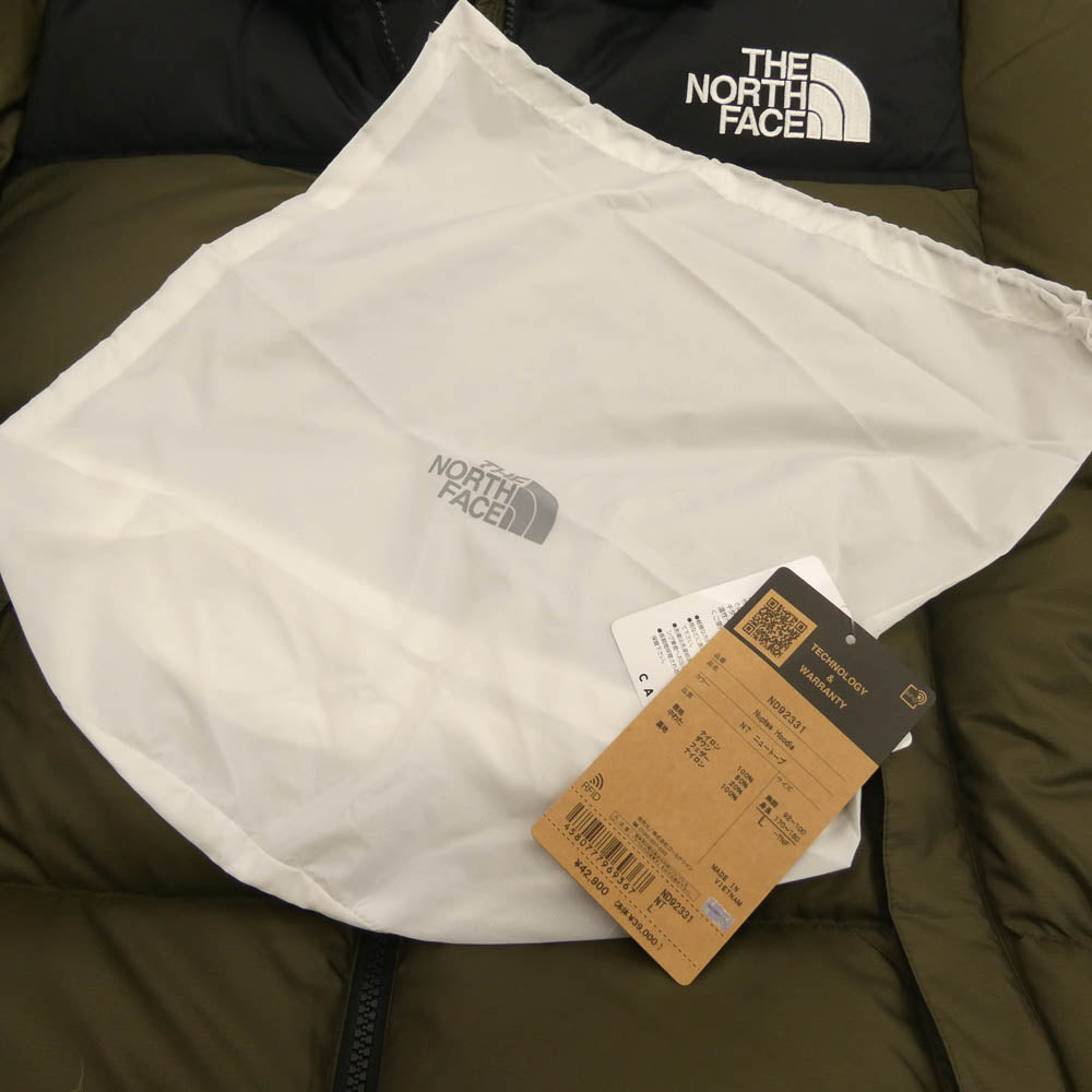 THE NORTH FACE ノースフェイス ND92331 NUPTSE HOODIE ヌプシ フーディー ダウン ジャケット カーキ系 L【新古品】【未使用】【中古】