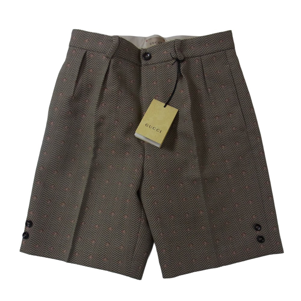GUCCI グッチ 737829 チルドレンズ キッズサイズ バミューダパンツ ハーフパンツ ライトブラウン系 10(140/63)【極上美品】【中古】