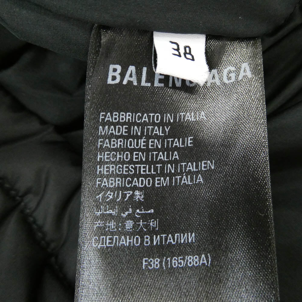 BALENCIAGA バレンシアガ 714898 TNO19 × ADIDAS アディダス 3 Line Oversized Down Jacket 3ライン オーバーサイズ ダウンジャケット ブラック系 38【極上美品】【中古】