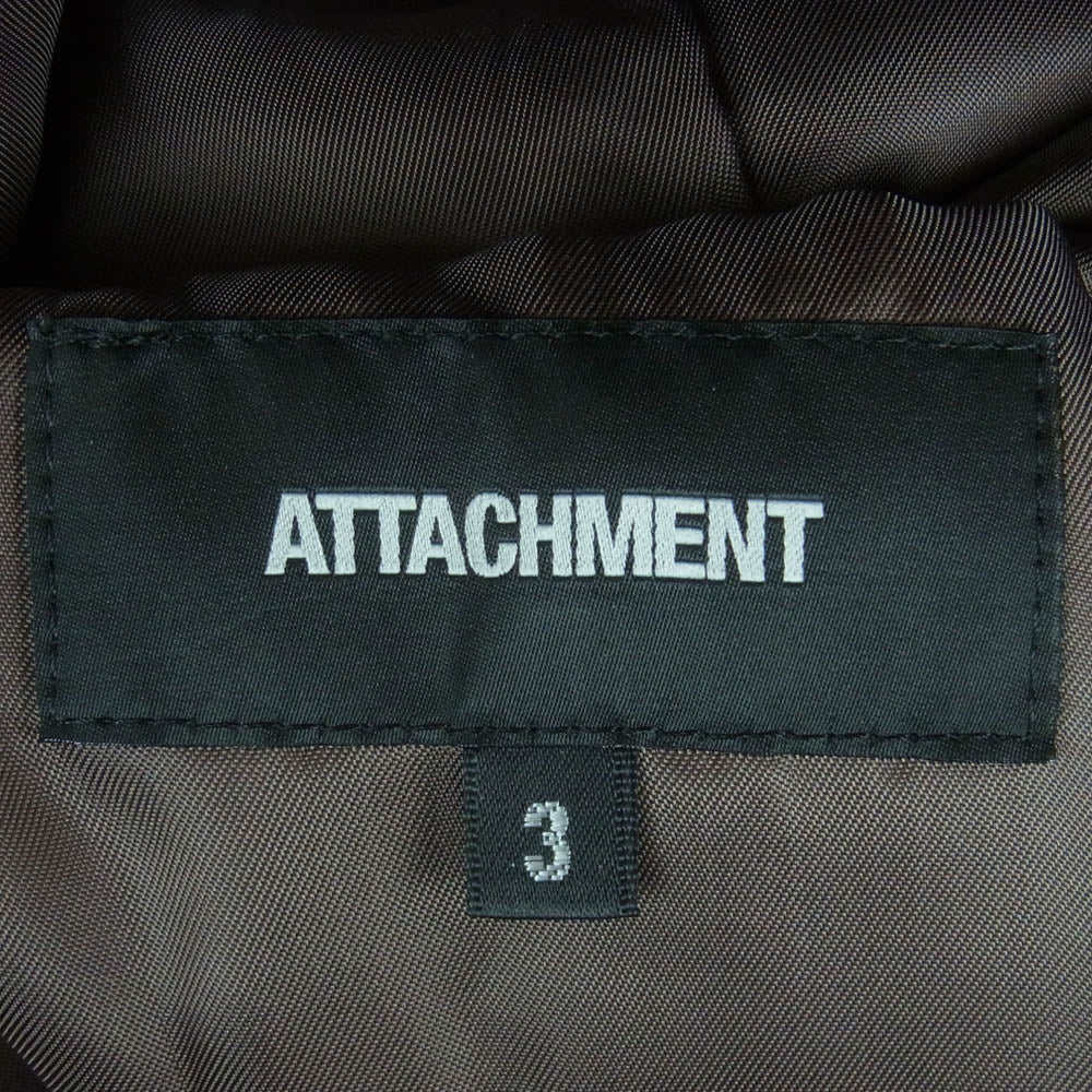 ATTACHMENT アタッチメント AC62-218 カシミヤ混平二重メルトン ステンカラー バルカラー コート 日本製 ブラウン系 3【中古】