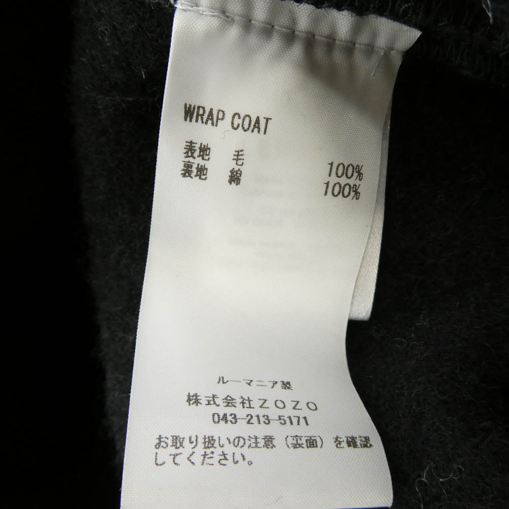 LEMAIRE ルメール 22AW WRAP COAT DOUBLE WOOL 両面ウール ヴァージンウール ラップコート ブラック系 L【中古】