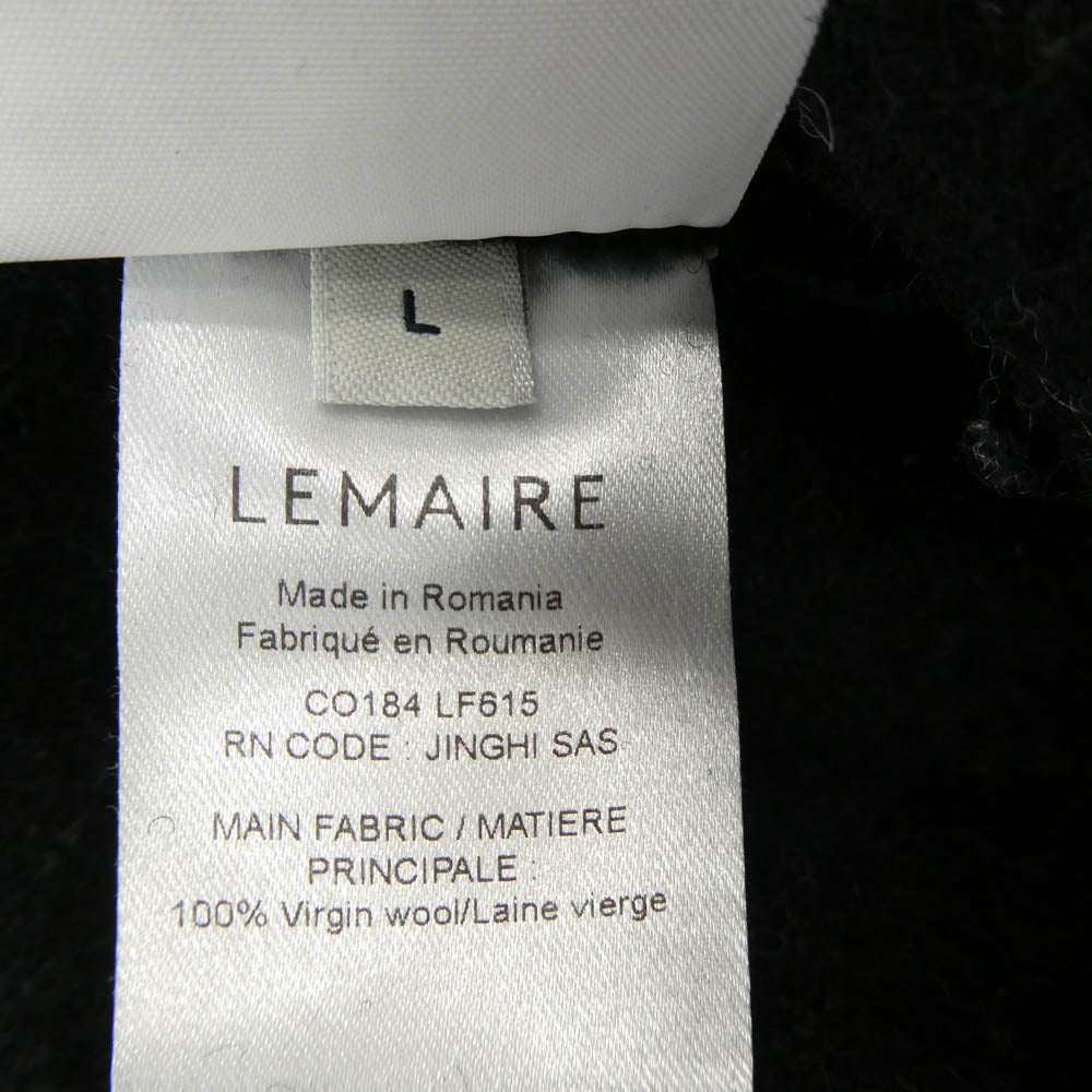 LEMAIRE ルメール 22AW WRAP COAT DOUBLE WOOL 両面ウール ヴァージンウール ラップコート ブラック系 L【中古】