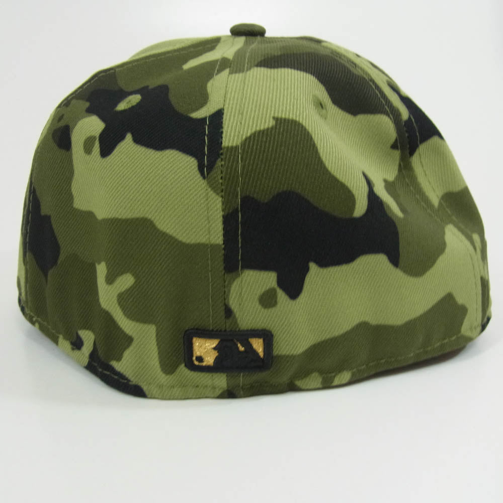 NEW ERA ニューエラ 59FIFTY BOSTON ブルックリン・ドジャース カモフラ ベースボール キャップ ブラック カーキ系 7 1/4【美品】【中古】