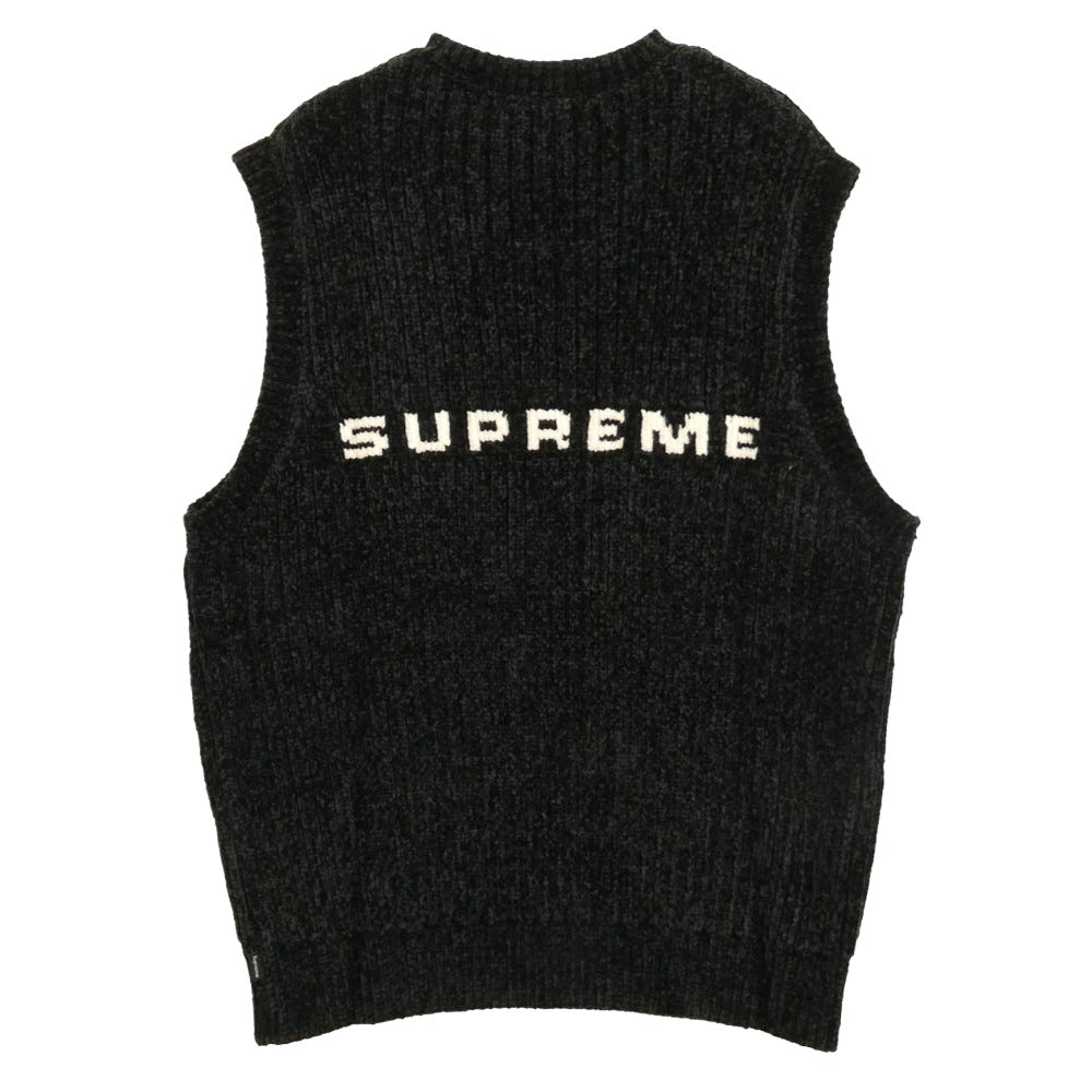 Supreme シュプリーム 24AW Chenille Sweater Vest シェニール セーター ニット ベスト ブラック系 L【極上美品】【中古】
