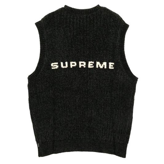 Supreme シュプリーム 24AW Chenille Sweater Vest シェニール セーター ニット ベスト ブラック系 L【極上美品】【中古】