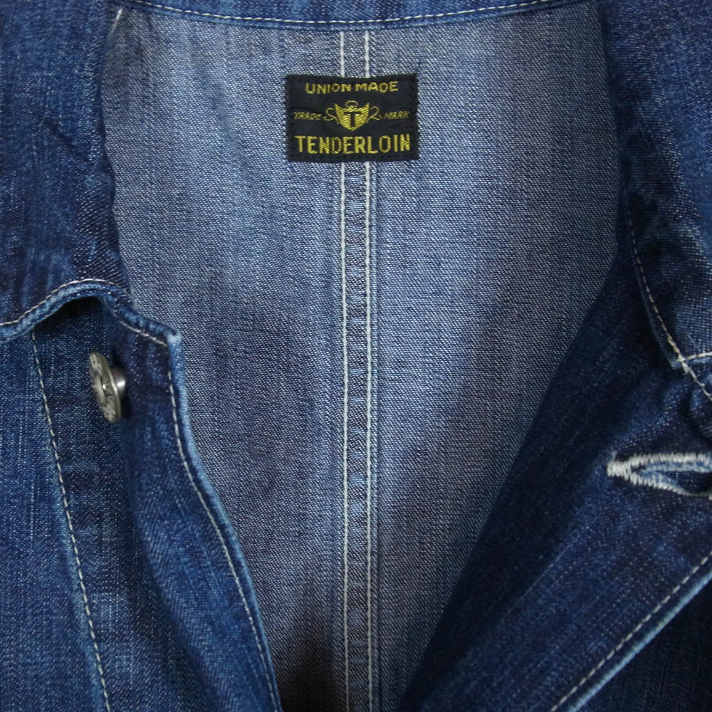 TENDERLOIN テンダーロイン T-RIP JKT DENIM ロゴワッペン デニム カバーオール ジャケット インディゴブルー系 S【極上美品】【中古】