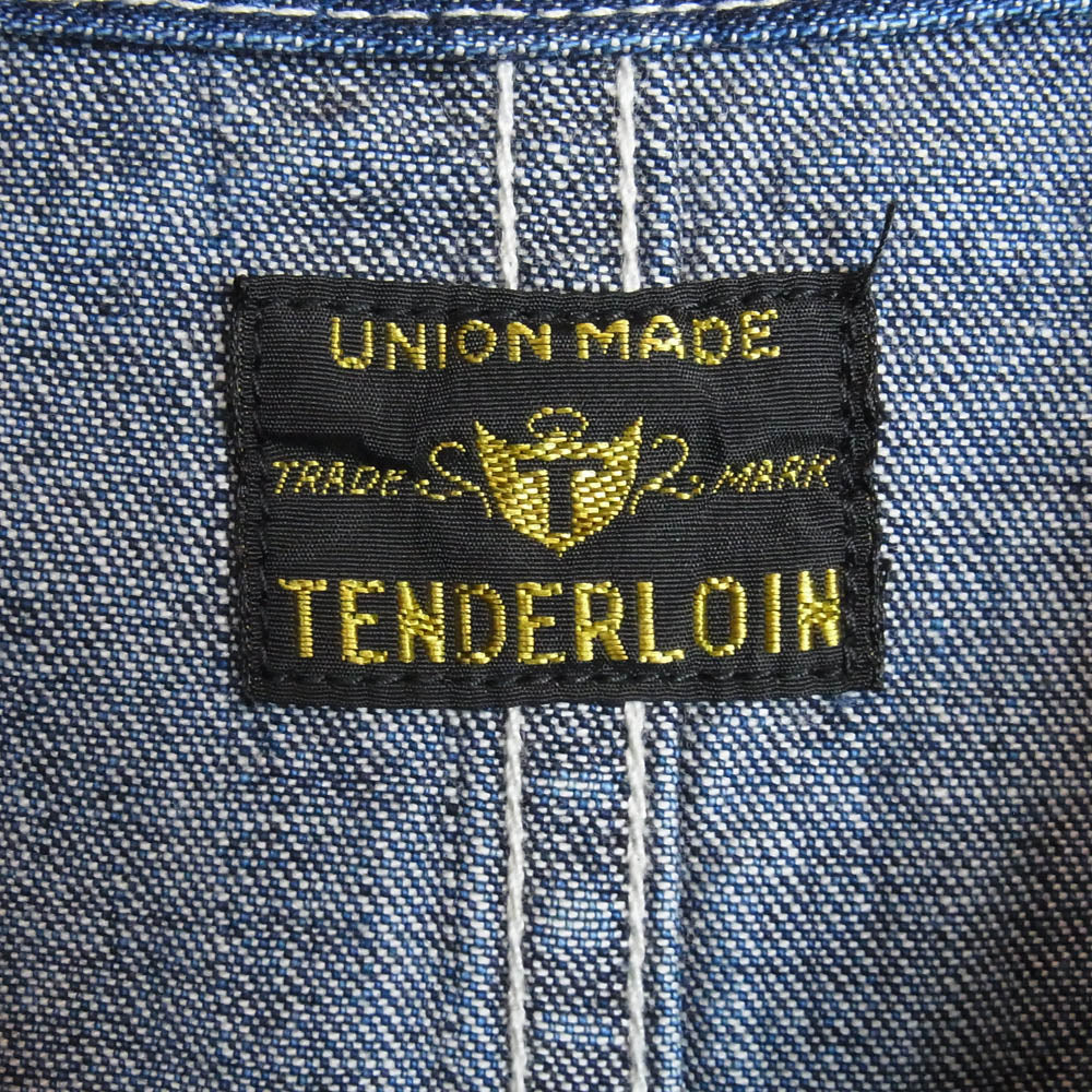 TENDERLOIN テンダーロイン T-RIP JKT DENIM ロゴワッペン デニム カバーオール ジャケット インディゴブルー系 S【極上美品】【中古】