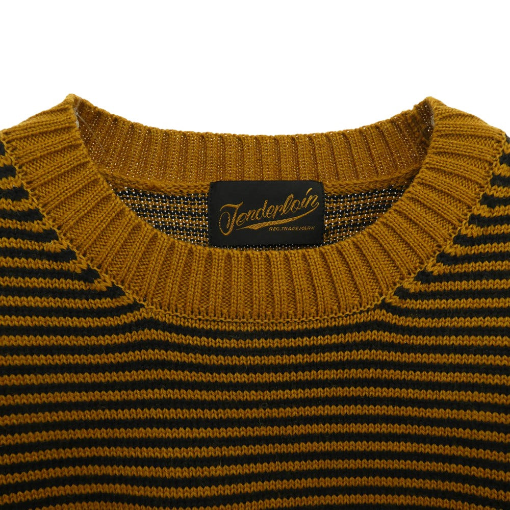 TENDERLOIN テンダーロイン 13AW T-BOARDER KNIT ボーダーニット ウール セーター ブラック マスタード ブラック系 マスタードイエロー系 M【極上美品】【中古】