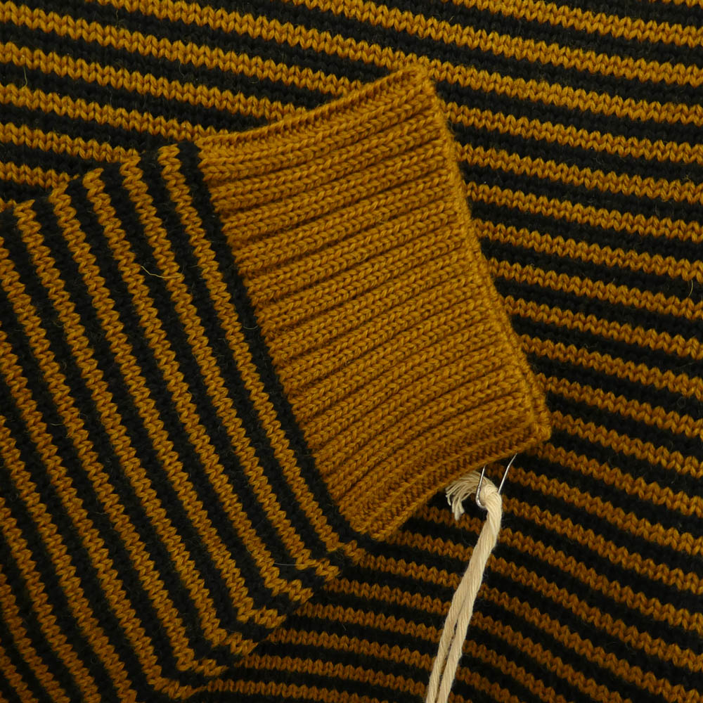 TENDERLOIN テンダーロイン 13AW T-BOARDER KNIT ボーダーニット ウール セーター ブラック マスタード ブラック系 マスタードイエロー系 M【極上美品】【中古】