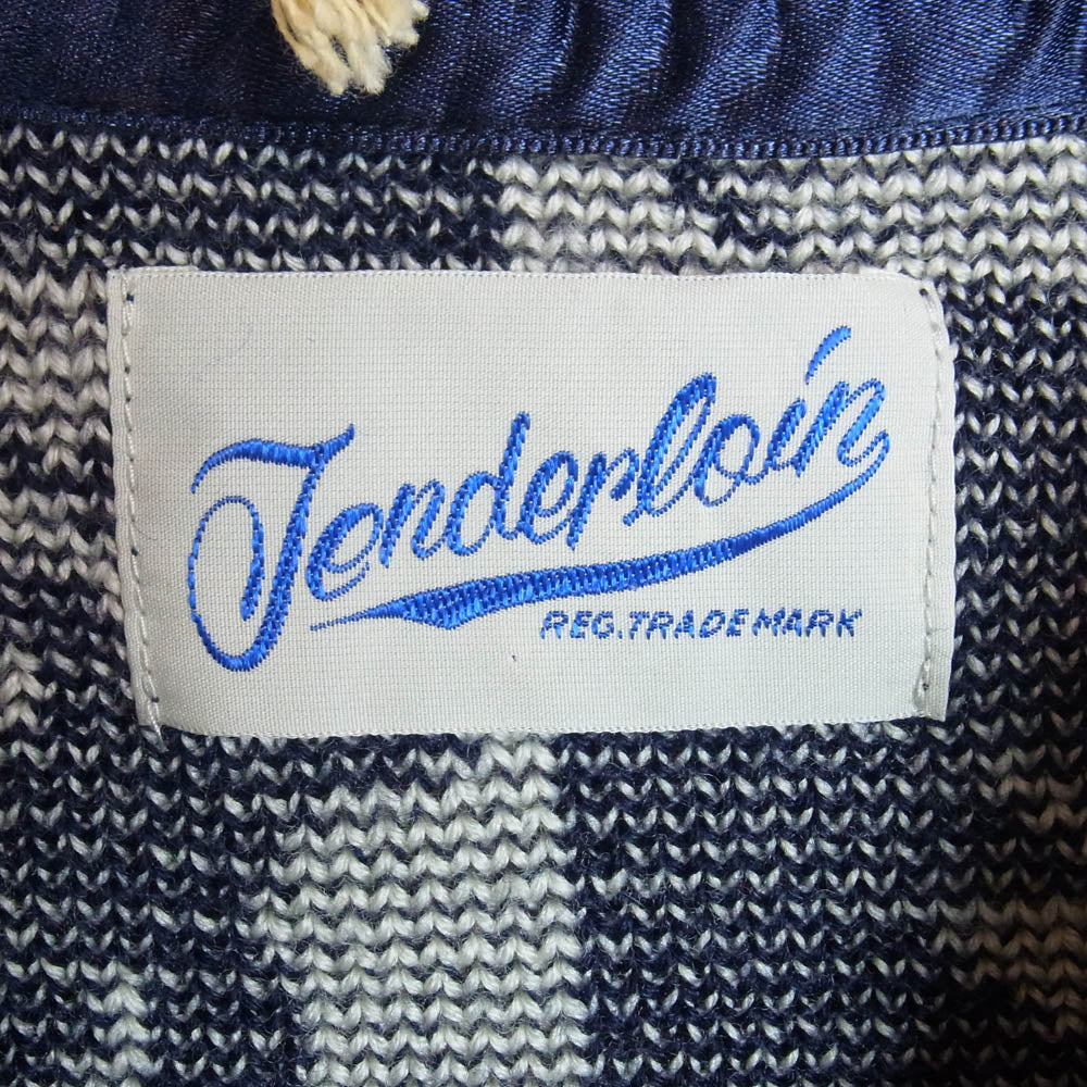 TENDERLOIN テンダーロイン 13AW T-SWEATER D トナカイ 結晶 ブロックチェック 総柄 ニット セーター ネイビー系 M【中古】