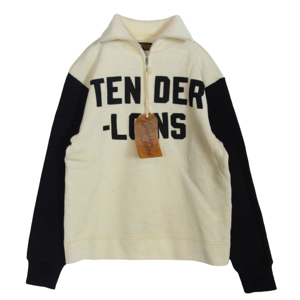 TENDERLOIN テンダーロイン T-MILWAUKEE ミルウォーキー ニット ハーフジップ ハイネック ロゴワッペン ニット セーター ブラック系 M【中古】