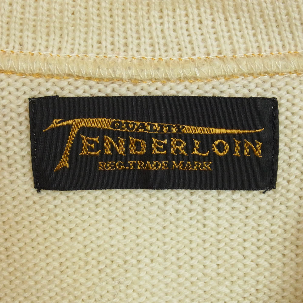 TENDERLOIN テンダーロイン T-MILWAUKEE ミルウォーキー ニット ハーフジップ ハイネック ロゴワッペン ニット セーター ブラック系 M【中古】