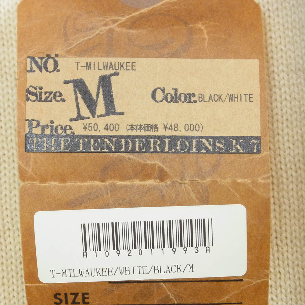 TENDERLOIN テンダーロイン T-MILWAUKEE ミルウォーキー ニット ハーフジップ ハイネック ロゴワッペン ニット セーター ブラック系 M【中古】