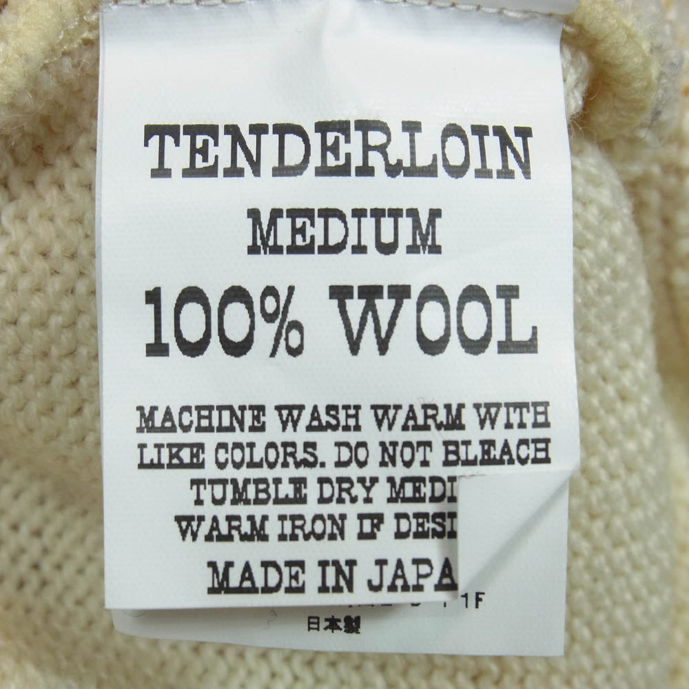TENDERLOIN テンダーロイン T-MILWAUKEE ミルウォーキー ニット ハーフジップ ハイネック ロゴワッペン ニット セーター ブラック系 M【中古】