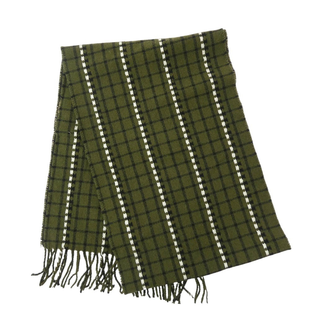 TENDERLOIN テンダーロイン 16AW T-STOLE DOT ドット チェック柄 ストール マフラー グリーン系【中古】