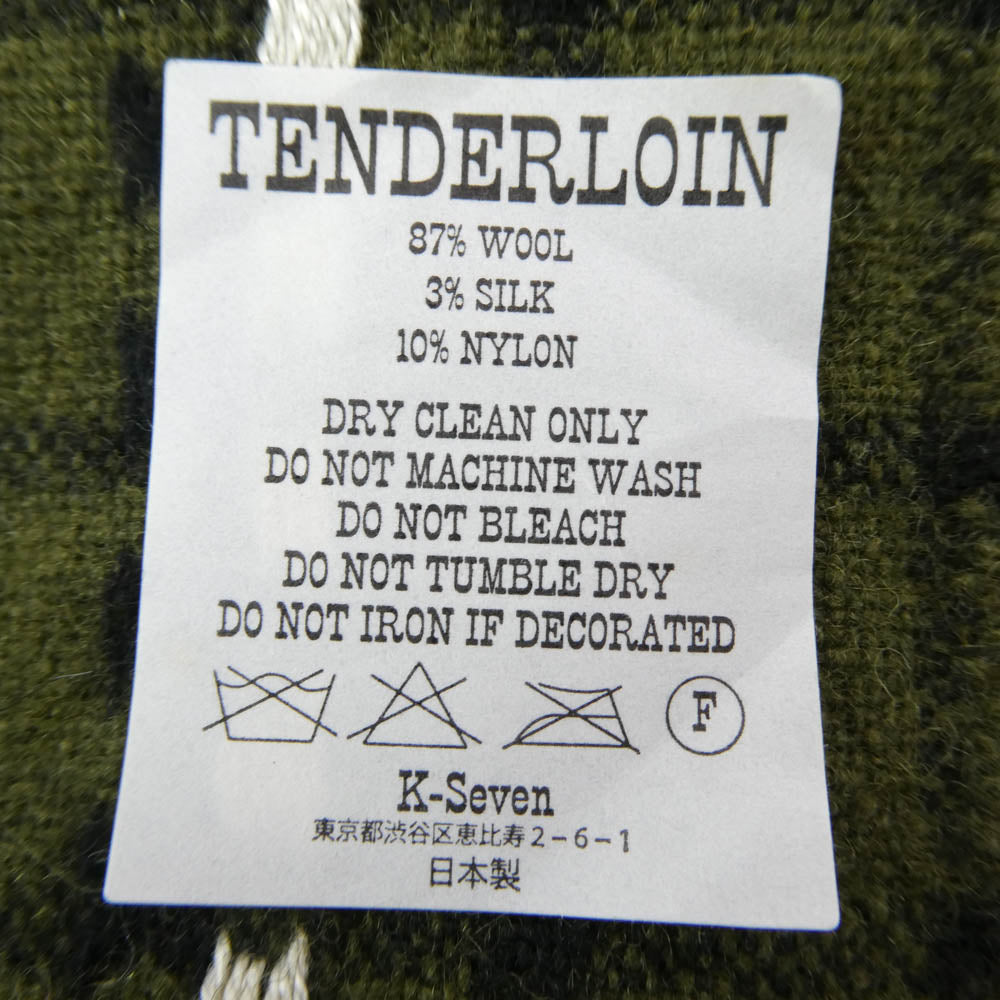 TENDERLOIN テンダーロイン 16AW T-STOLE DOT ドット チェック柄 ストール マフラー グリーン系【中古】