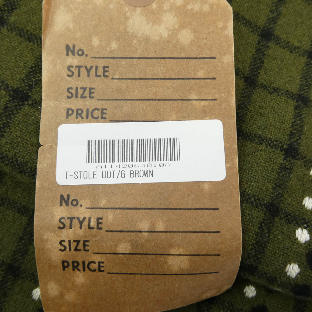 TENDERLOIN テンダーロイン 16AW T-STOLE DOT ドット チェック柄 ストール マフラー グリーン系【中古】