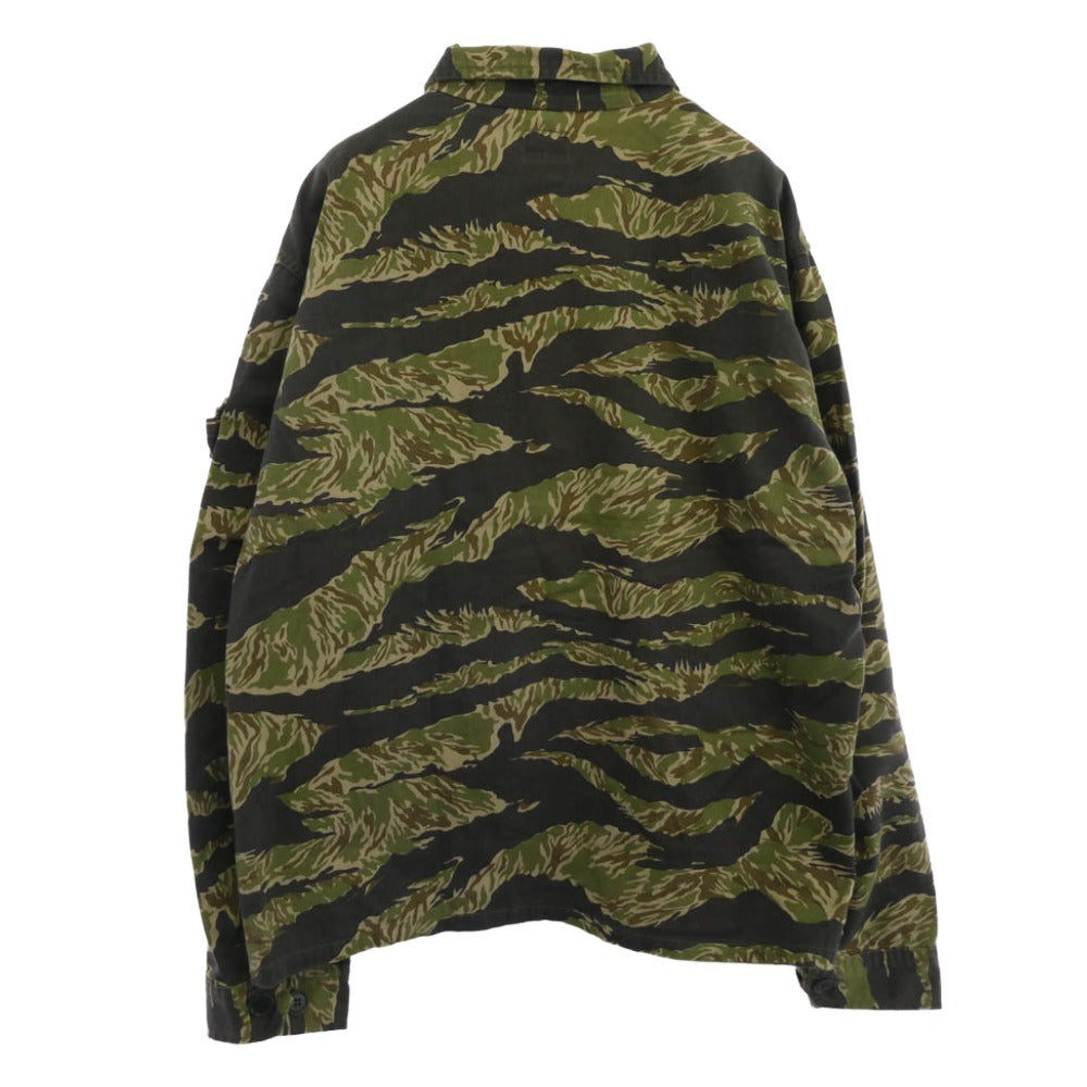 TENDERLOIN テンダーロイン T-BAMBOO SHT タイガーカモ ロゴ ワッペン 迷彩 長袖 ミリタリー シャツ カモフラージュ系 M【中古】