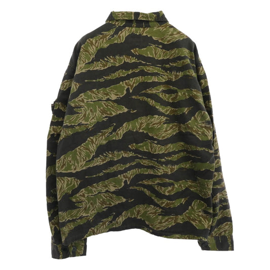 TENDERLOIN テンダーロイン T-BAMBOO SHT タイガーカモ ロゴ ワッペン 迷彩 長袖 ミリタリー シャツ カモフラージュ系 M【中古】
