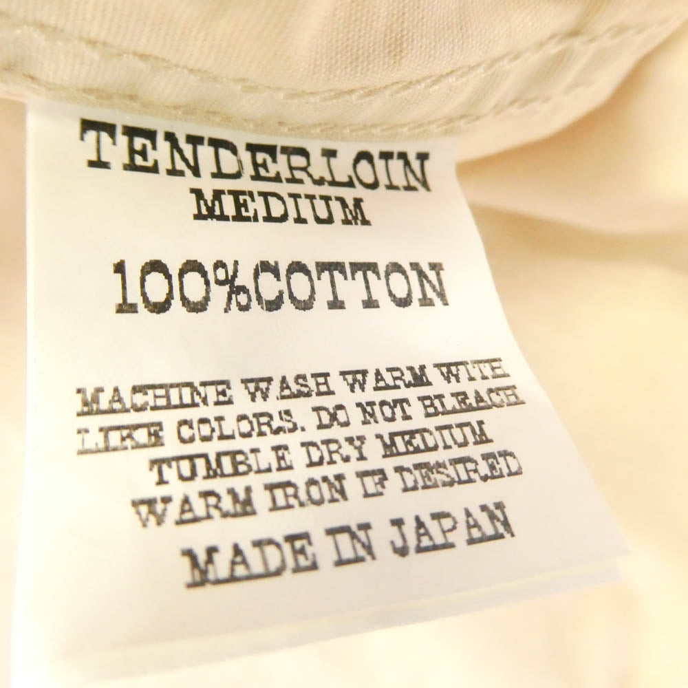 TENDERLOIN テンダーロイン ATX パーカー CAHULAWASSEE RIVER ロゴ トマホーク プリント プルオーバー コットン パーカー ライトベージュ系 M【中古】