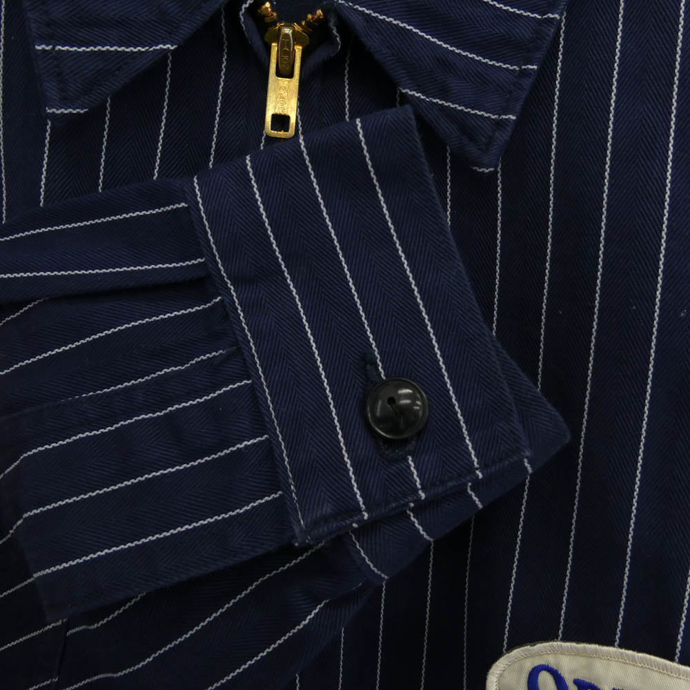 TENDERLOIN テンダーロイン 12SS T-WORK JKT SO ロゴワッペン ストライプ ワークジャケット TALON ZIP ネイビー系 M【中古】