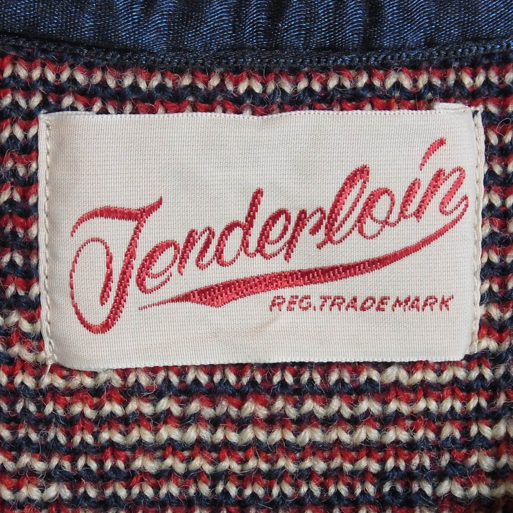 TENDERLOIN テンダーロイン 14AW T-SWEATER トーテムポール ネイティブ クルーネック ニット ネイビー系 M【極上美品】【中古】