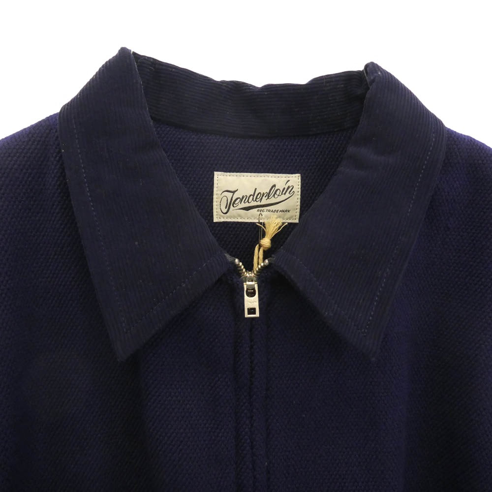 TENDERLOIN テンダーロイン 14AW T-RAG JKT 襟コーデュロイ 切替 ラグ ジャケット TALON ZIP ネイビー系 M【中古】