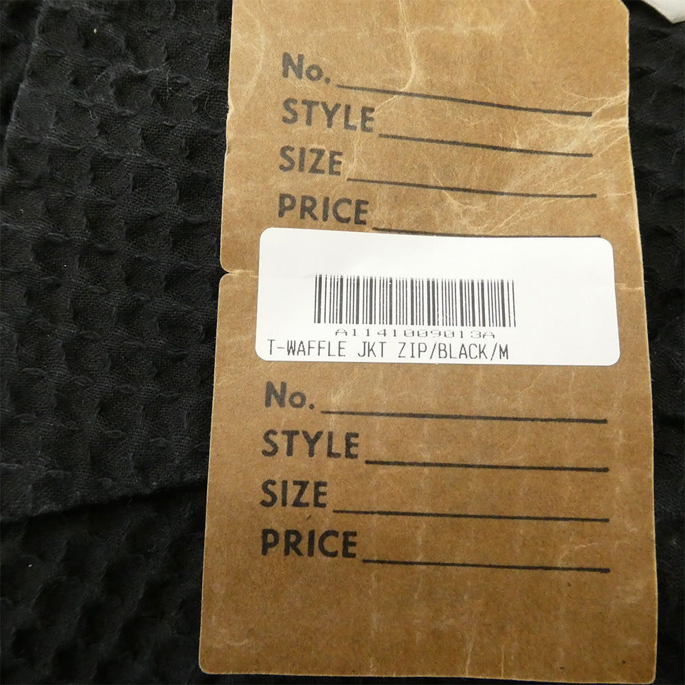 TENDERLOIN テンダーロイン 14SS T-WAFFLE JKT ZIP フラッグ刺繍 アーム ロゴワッペン ワッフル ジャケット TALON ZIP ブラック系 M【中古】