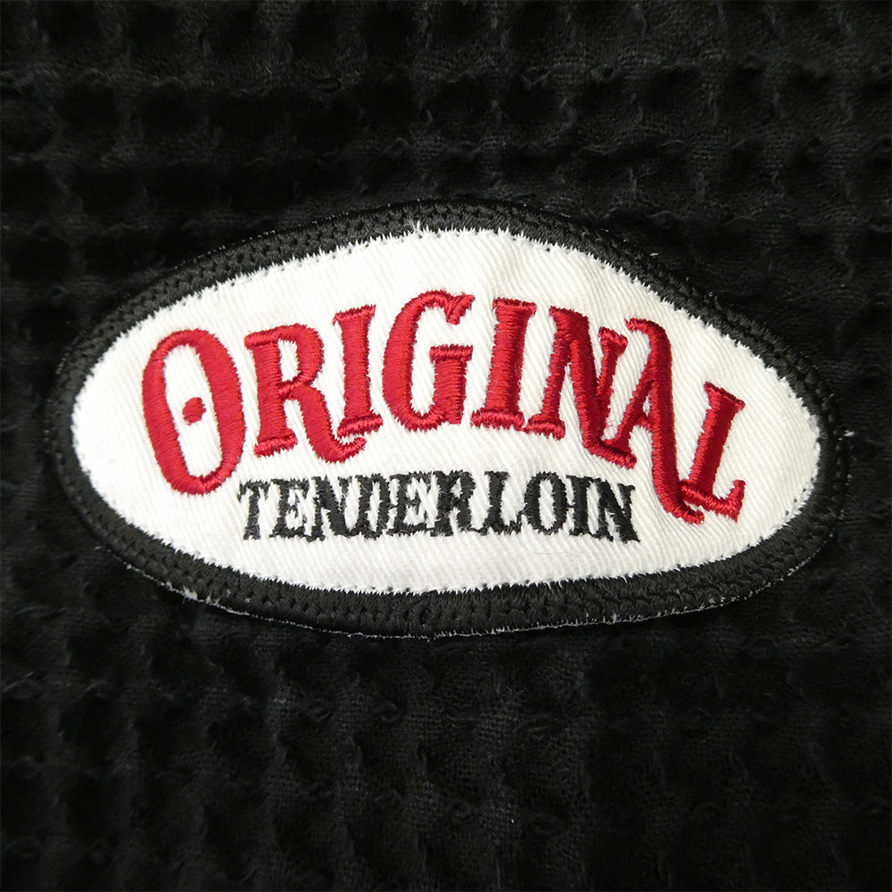 TENDERLOIN テンダーロイン 14SS T-WAFFLE JKT ZIP フラッグ刺繍 アーム ロゴワッペン ワッフル ジャケット TALON ZIP ブラック系 M【中古】