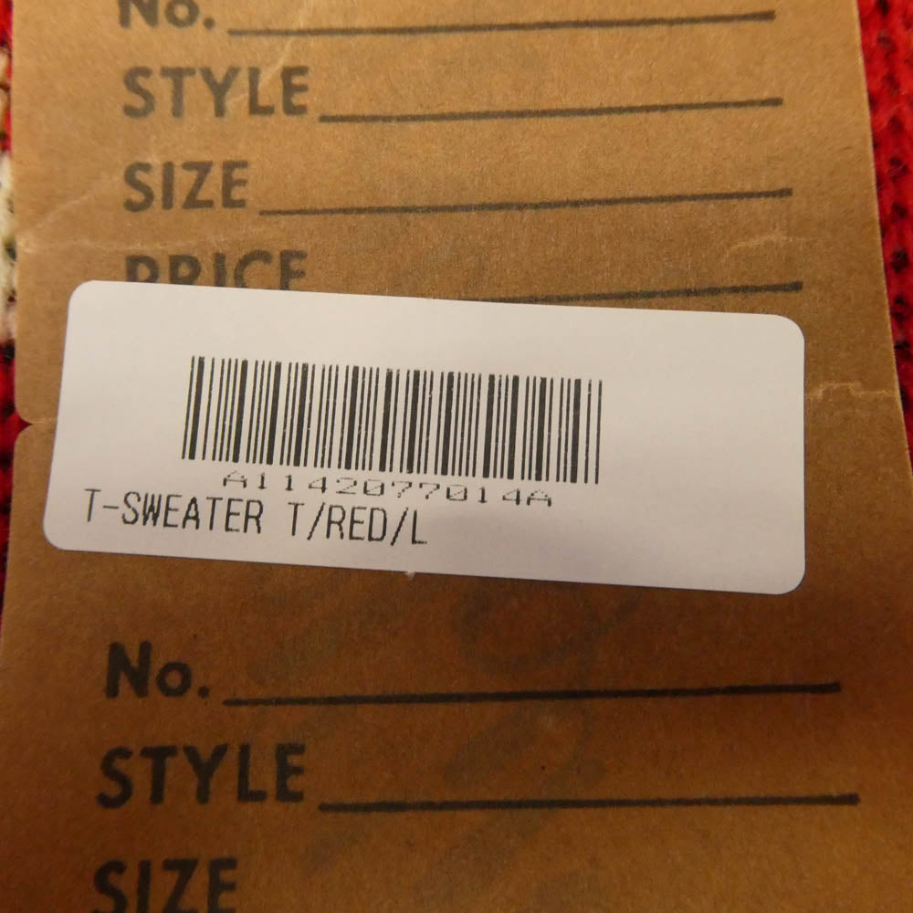 TENDERLOIN テンダーロイン 14AW T-SWEATER トーテムポール ネイティブ クルーネック ニット レッド レッド系 L【極上美品】【中古】