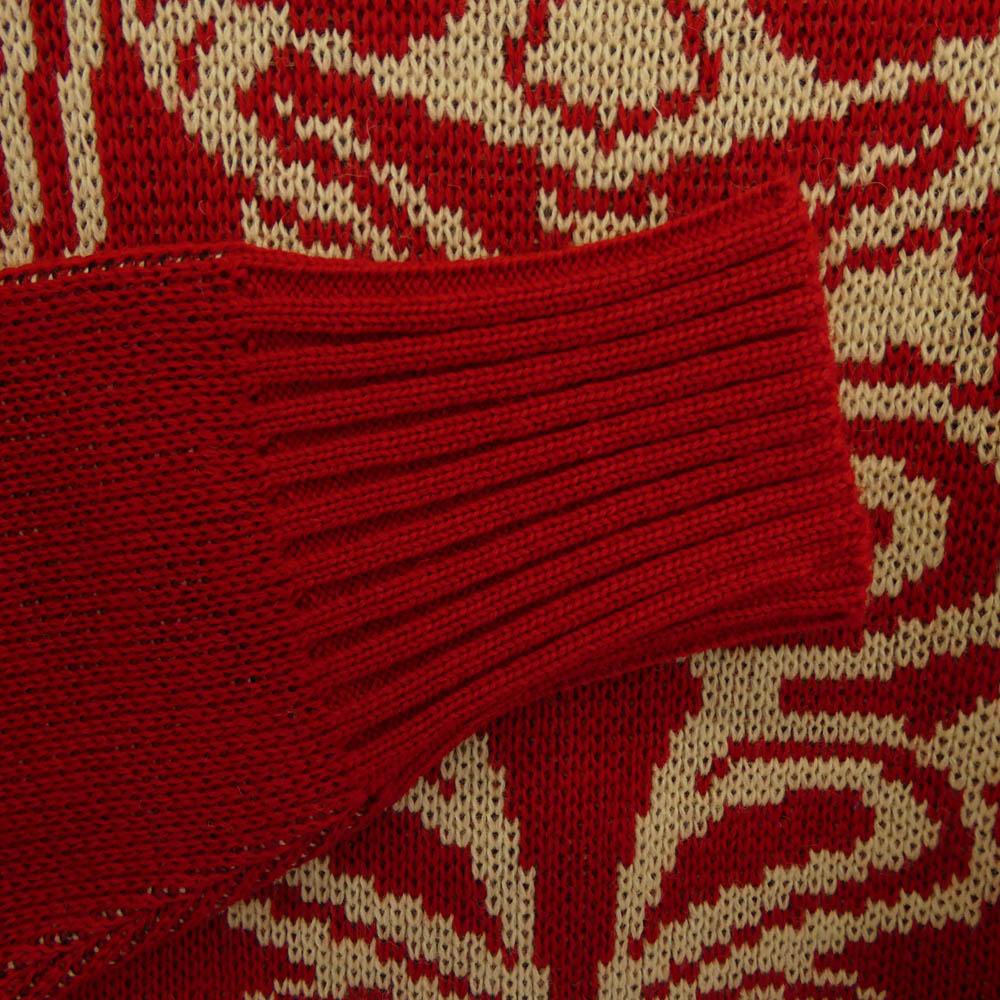 TENDERLOIN テンダーロイン 14AW T-SWEATER トーテムポール ネイティブ クルーネック ニット レッド レッド系 L【極上美品】【中古】