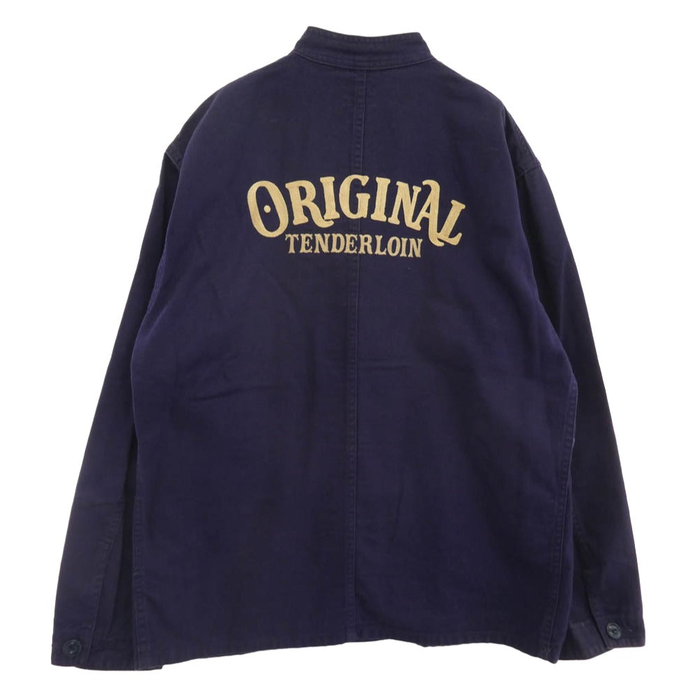 TENDERLOIN テンダーロイン 16SS T-BEST COVERALL ロゴワッペン バック チェーンステッチ 刺繍 スタンドカラー コットン カバーオール パープル系 M【中古】