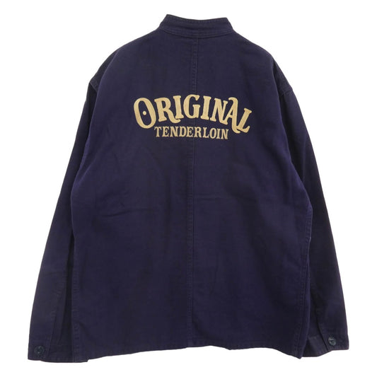 TENDERLOIN テンダーロイン 16SS T-BEST COVERALL ロゴワッペン バック チェーンステッチ 刺繍 スタンドカラー コットン カバーオール パープル系 M【中古】