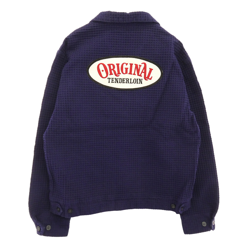 TENDERLOIN テンダーロイン 13SS T-WAFFLE JKT フラッグ刺繍 バック ロゴワッペン ワッフル ジャケット ネイビー系 M【中古】