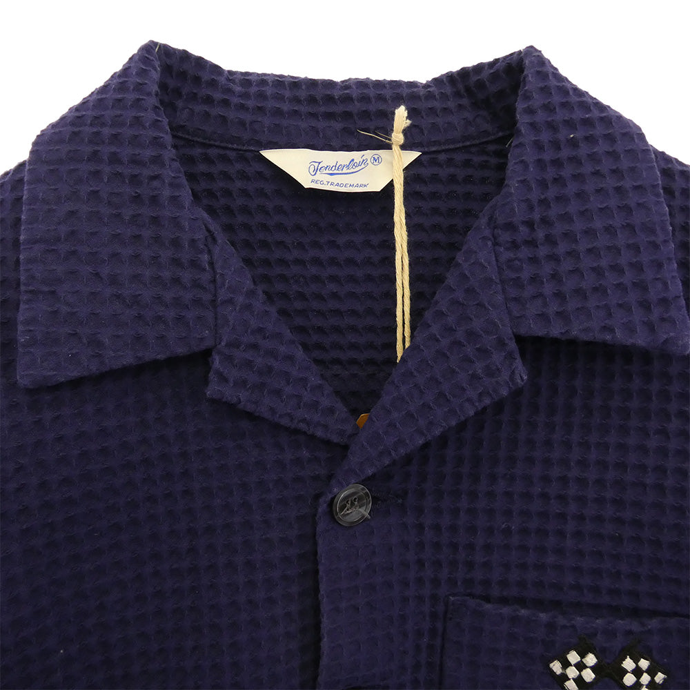 TENDERLOIN テンダーロイン 13SS T-WAFFLE JKT フラッグ刺繍 バック ロゴワッペン ワッフル ジャケット ネイビー系 M【中古】