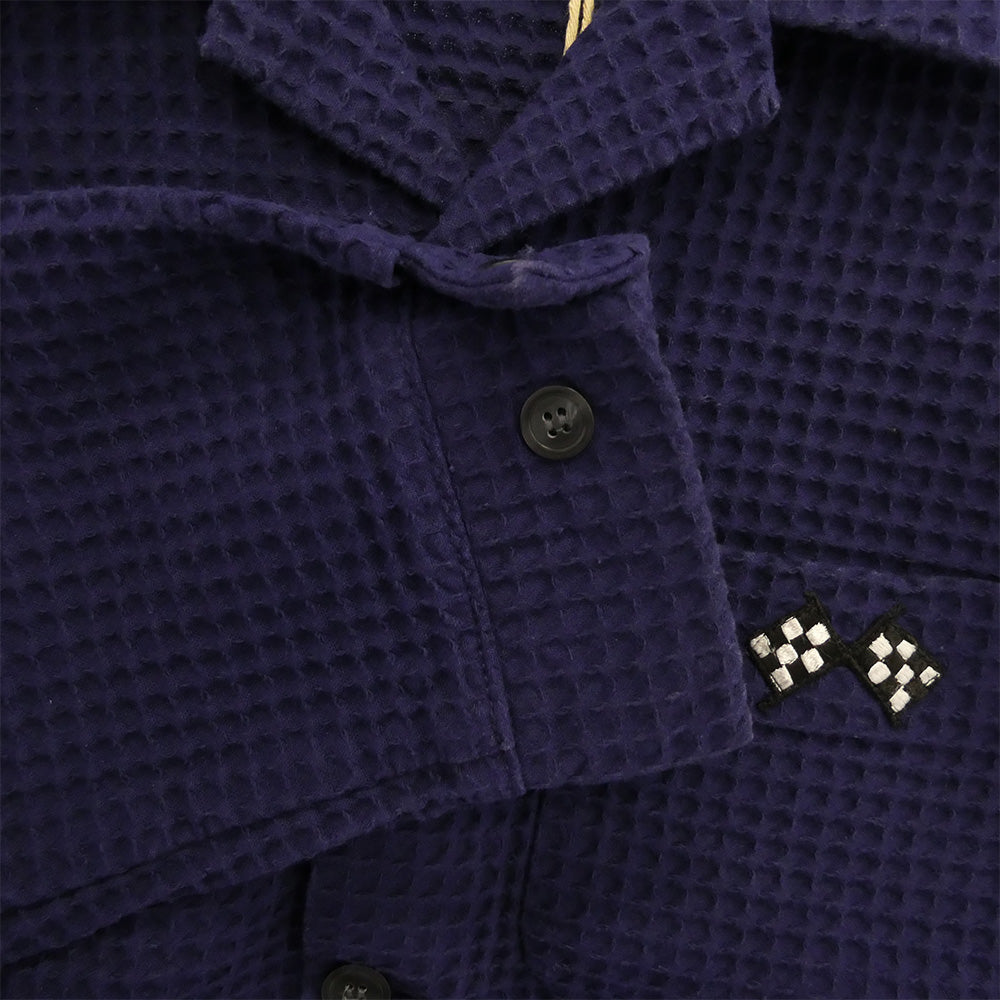 TENDERLOIN テンダーロイン 13SS T-WAFFLE JKT フラッグ刺繍 バック ロゴワッペン ワッフル ジャケット ネイビー系 M【中古】