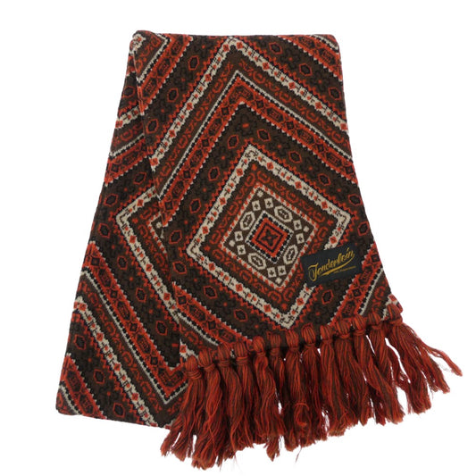 TENDERLOIN テンダーロイン T-STOLE GOBLIN ネイティブ柄 ニット マフラー レッド系【美品】【中古】