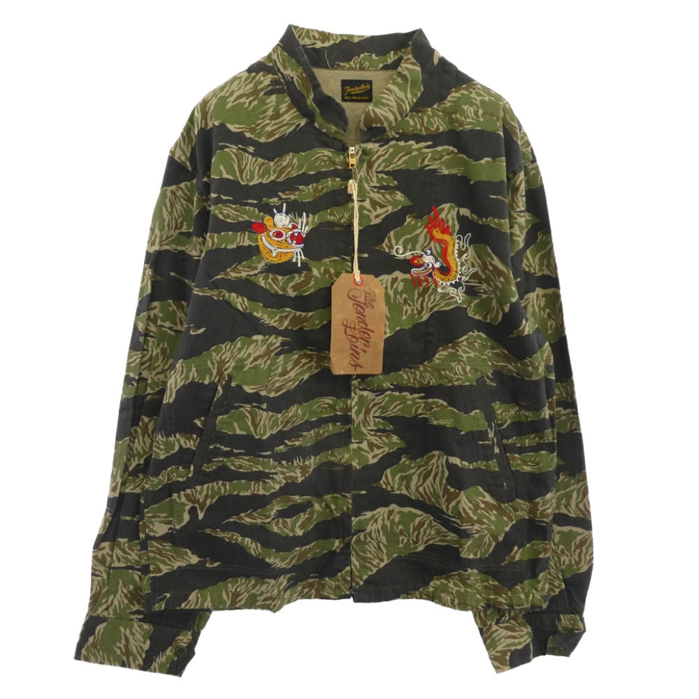 TENDERLOIN テンダーロイン 14SS T-BAMBOO JKT タイガーカモ タイガー ドラゴン バックロゴ 刺繍 バンブージャケット TALON ZIP カモフラージュ系 M【美品】【中古】