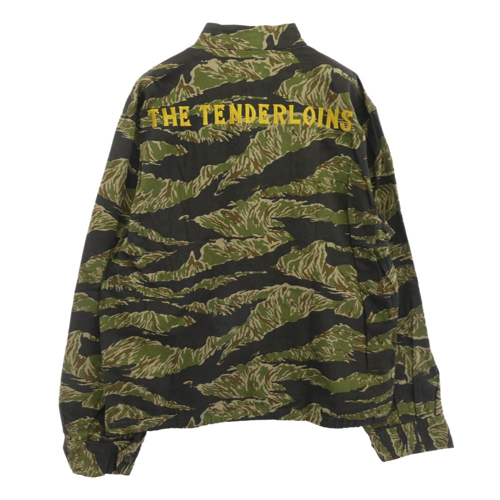 TENDERLOIN テンダーロイン 14SS T-BAMBOO JKT タイガーカモ タイガー ドラゴン バックロゴ 刺繍 バンブージャケット TALON ZIP カモフラージュ系 M【美品】【中古】